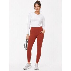 FIGS Performance 24/7 Leggings Women’s Small Rust Orange Athletic Scrub Layering